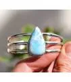 Bracelet argent joncs bijoux chic pierre naturelle larimar Shantilight