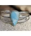 Bracelet argent joncs bijoux chic pierre naturelle larimar Shantilight