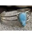 Bracelet argent joncs bijoux chic pierre naturelle larimar Shantilight
