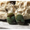 Boucles d'oreilles argent bijoux ethnique pierre jaspe polychrome Shantilight
