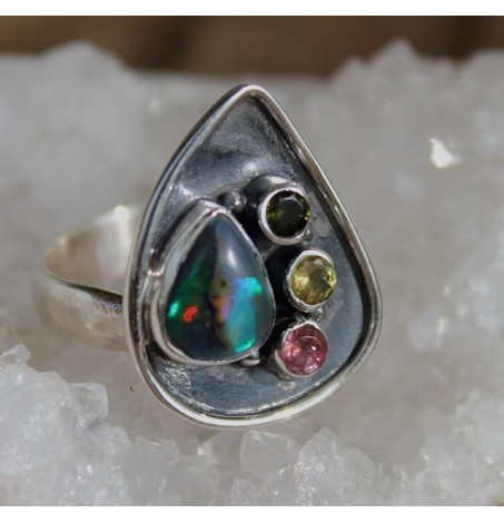 Bijoux argent bague ethnique pierres naturelles Shantilight