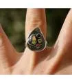 Bague argent pierres naturelles opale  citrine tourmaline