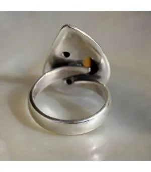 Bague argent pierres naturelles opale  citrine tourmaline