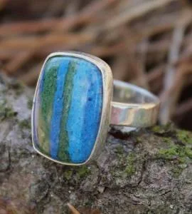 Bague argent pierre naturelle jaspe shantilight