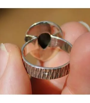 Bague argent ethnique chic pierre naturelle larimar