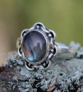 Bague Akasha – Argent 925 & Labradorite