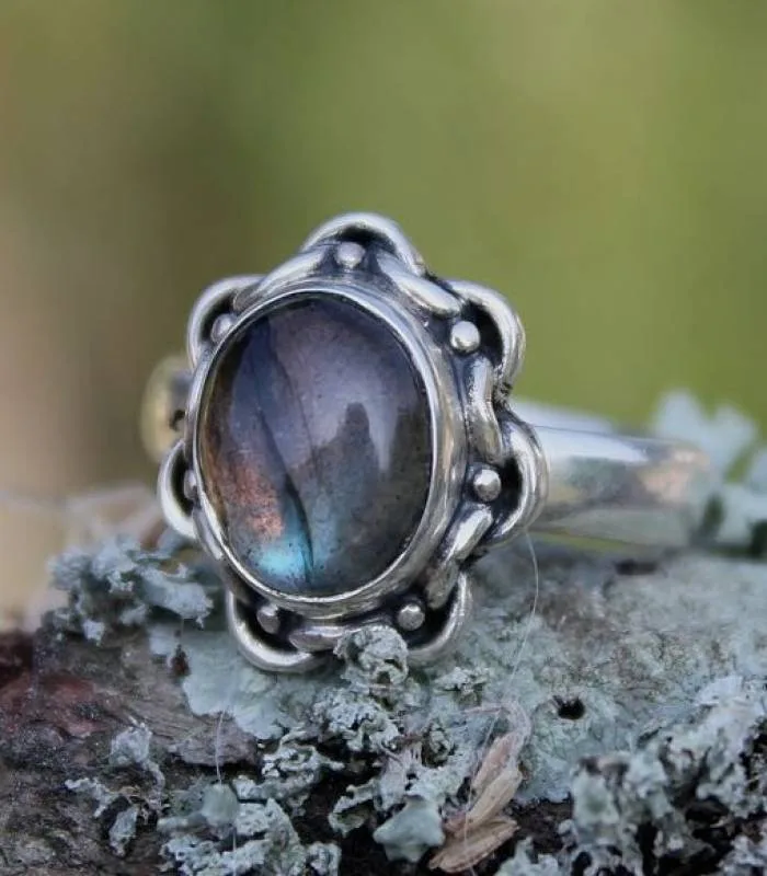 Bague Akasha – Argent 925 & Labradorite