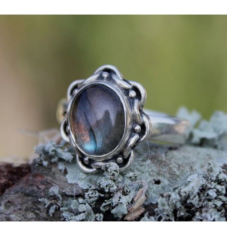 Bague Akasha – Argent 925 & Labradorite