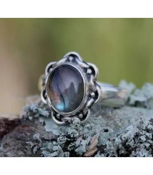 Bague Akasha – Argent 925 & Labradorite