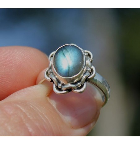 Bague ethnique chic pierre naturelle labradorite shantilight