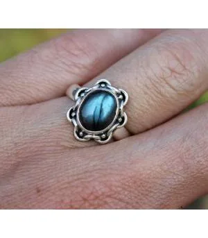 Bague Akasha – Argent 925 & Labradorite