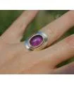 Bague argent pierre naturelle d'améthyste