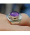 Bague argent pierre naturelle d'améthyste