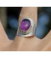 Bague argent pierre naturelle d'améthyste