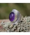 Bague argent pierre naturelle d'améthyste
