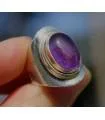 Bague argent pierre naturelle d'améthyste