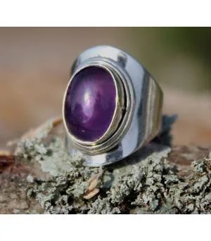 Bague argent pierre naturelle améthyste shantilight