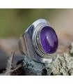 Bague argent pierre naturelle d'améthyste