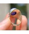 Bague argent pierre naturelle d'améthyste
