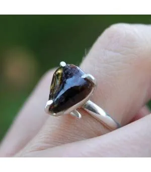 Bague argent griffe bijoux ethnique agate de feu shantilight