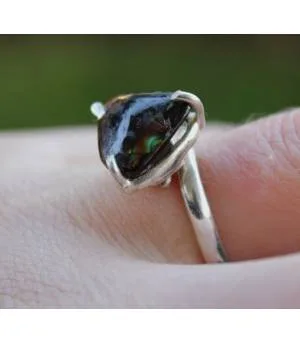 Bague argent griffe bijoux ethnique agate de feu shantilight