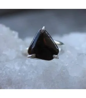 Bague argent griffe bijoux ethnique agate de feu shantilight