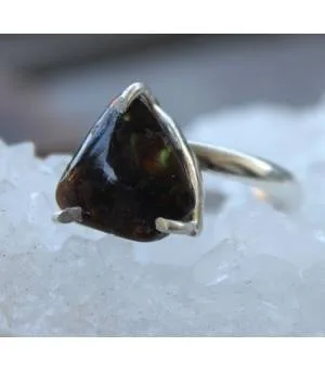 Bague argent griffe bijoux ethnique agate de feu shantilight