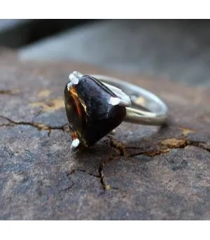 Bague argent griffe bijoux ethnique agate de feu shantilight