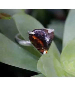 Bague argent griffe bijoux ethnique agate de feu shantilight