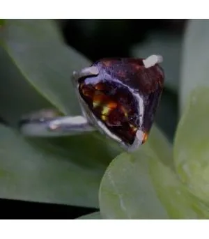 Bague ethnique pierre naturelle agate de feu shantilight