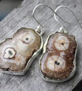 Boucles d'oreilles argent pierres de quartz solaire Shantilight