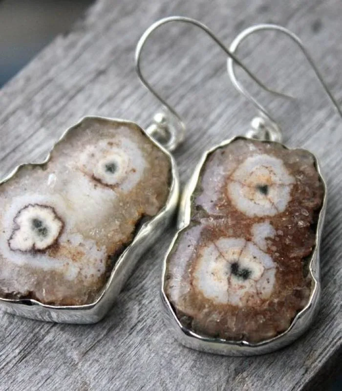 Boucles d'oreilles argent pierres de quartz solaire Shantilight