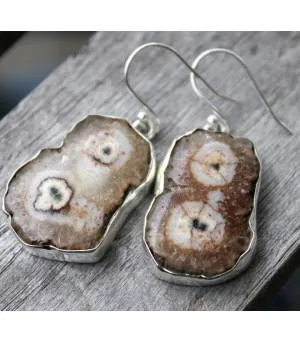 Boucles d'oreilles argent pierres de quartz solaire Shantilight