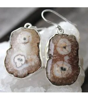 Boucles d'oreilles argent pierres de quartz solaire Shantilight