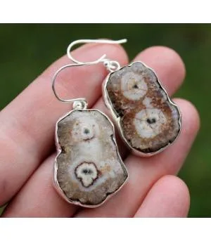 Boucles d'oreilles argent pierres de quartz solaire Shantilight