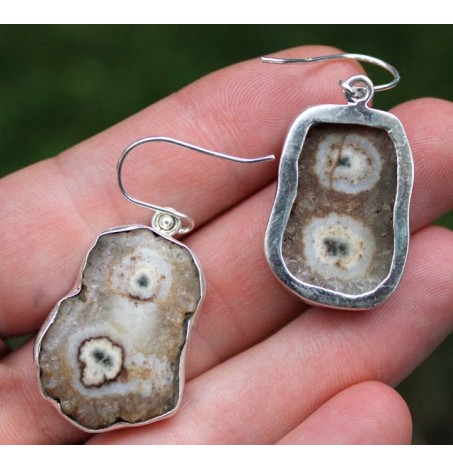 Boucles d'oreilles argent pierres de quartz solaire Shantilight