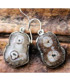 Boucles d'oreilles argent pierres de quartz solaire Shantilight