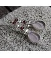 Boucles d'oreilles ethniques triptik bijoux argent grenat quartz rose shantilight
