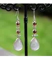 Boucles d'oreilles ethniques triptik bijoux argent grenat quartz rose shantilight
