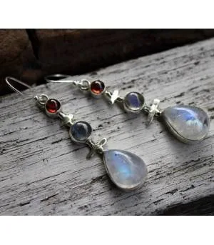 Boucles d'oreilles argent pierres de lune naturelles