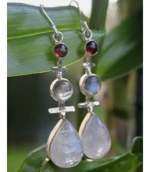 Boucles d'oreilles argent pierres de lune naturelles