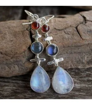 Boucles d'oreilles argent pierres de lune naturelles