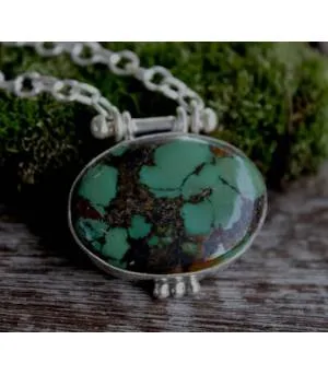 Pendentif ethnique bijou argent turquoise caen shantilight