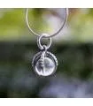 Pendentif "cristal ball" argent pierre cristal