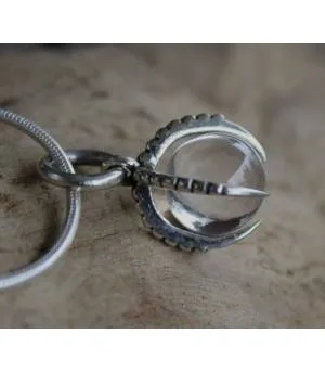 Pendentif "cristal ball" argent pierre cristal