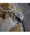 Pendentif "cristal ball" argent pierre cristal