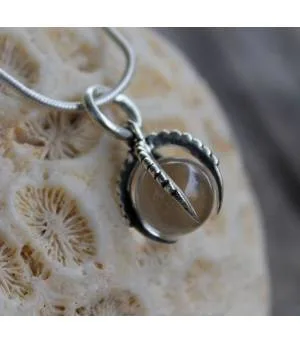 Pendentif "cristal ball" argent pierre cristal