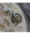 Pendentif "cristal ball" argent pierre cristal