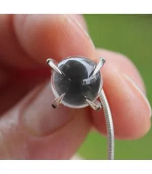 Pendentif "cristal ball" argent pierre cristal