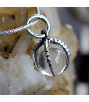Pendentif "cristal ball" argent pierre cristal